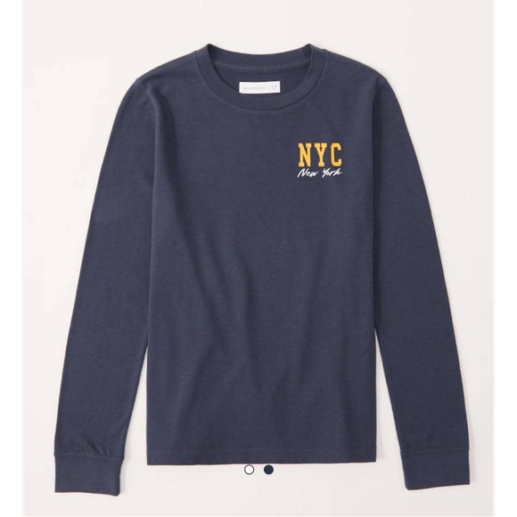 Abercrombie & Fitch Other - Abercrombie and Fitch Navy Blue NYC Kids Long Sleeve Shirt